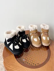 16-30 stivali da neve per bambini con peluche inverno neonati maschi scarpe in cotone moda ragazze che camminano scarpe Casual Beige Beige nero