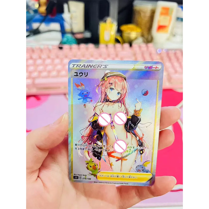 Anime Pokemon DIY ACG Gloria Speelgoed voor jongen Zeldzame Desktop Game Sexy Reflecterende Hot Stamping Collectible Card Kerst Verjaardagscadeau