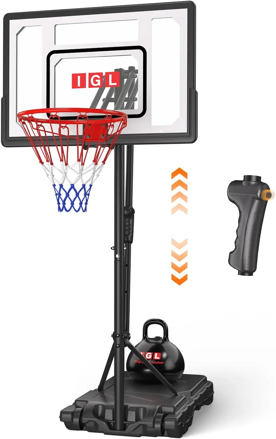

Kids Basketball Hoop Outdoor Adjustable 4-8.5ft 33in Shatterproof Backboard Portable Goal with Wheels for Backyard Driveway