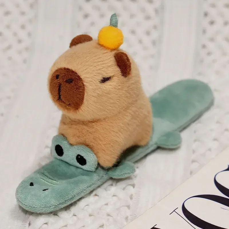 Tier Slap Armbänder Capybara Plüschtier Kuscheltiere Huggers Slap Toy Armband Interaktive Spielzeugfiguren Ringspielzeug Plüschtiere