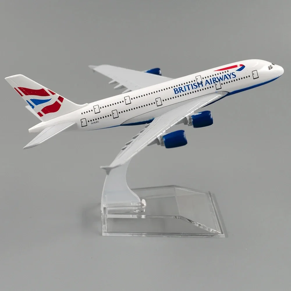 1:400 Scale Metal Airplane Replica 16cm British Airways A380 Airbus Airplane Die-Cast Model Boy Airplane Collectible Gift