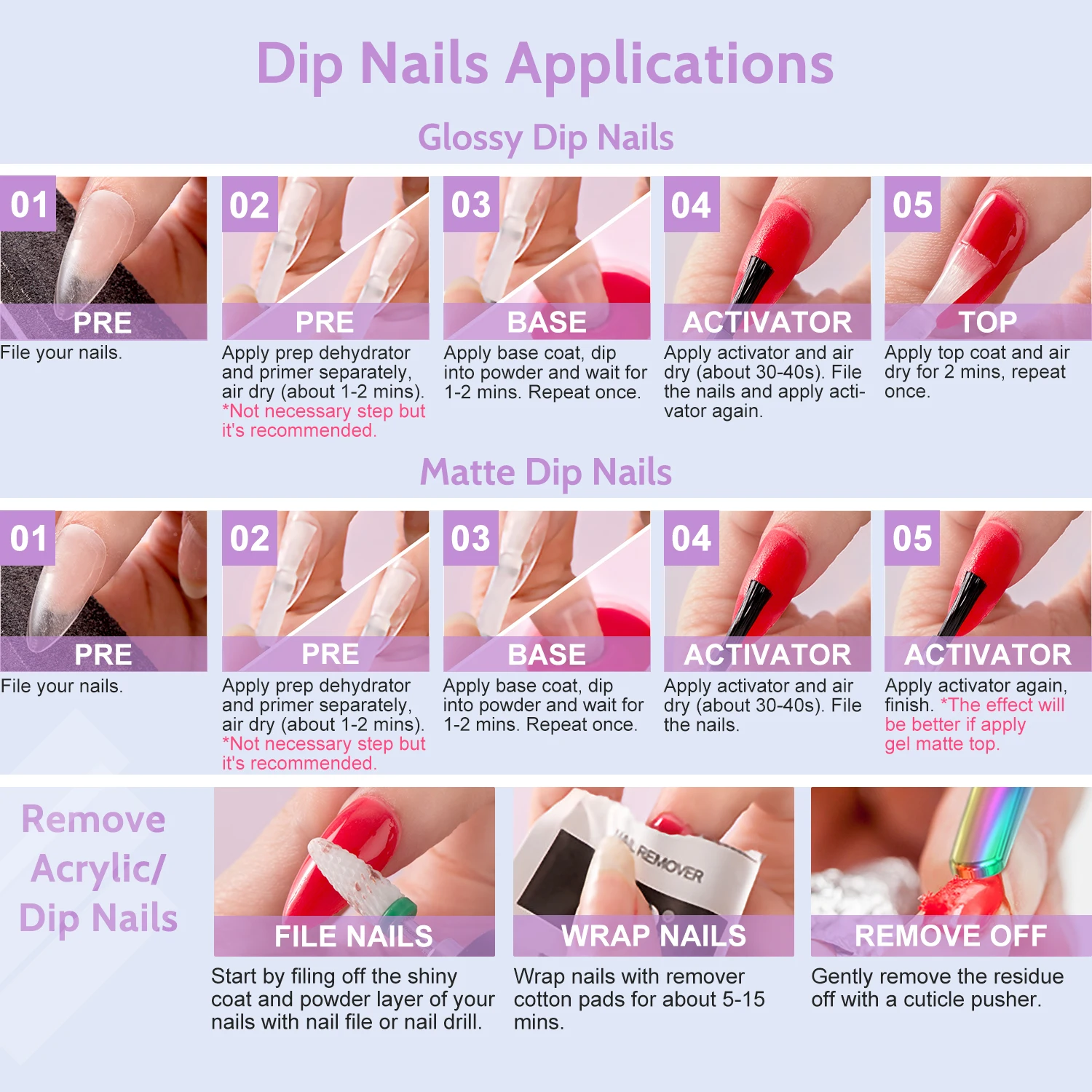 1.06 أوقية/30 جرام مسحوق أكريليك وردي اللون ومسحوق غمس 2 في 1 يستخدم لتطويل الأظافر نحت صالون تجميل الأظافر #6