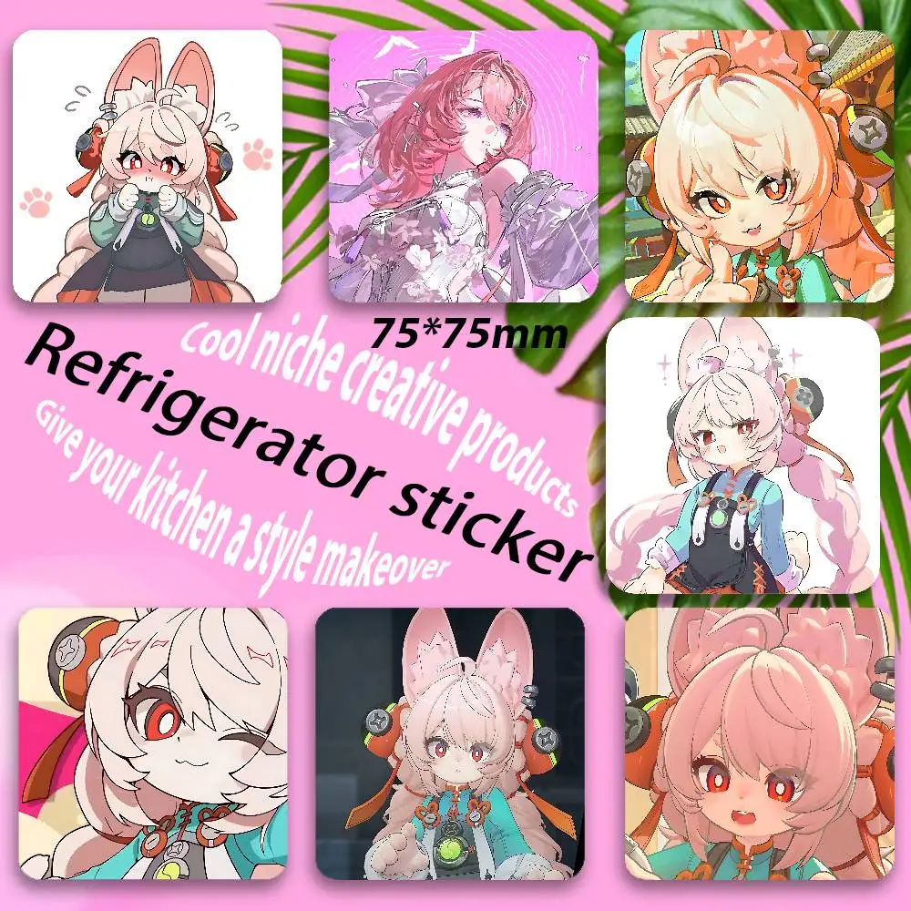 Zhao Z-Zenless Zone Zero ZZZ Fridge Magnet Personalized Magnetic Durable Plastic Square Picture Surface Fridge Magnets