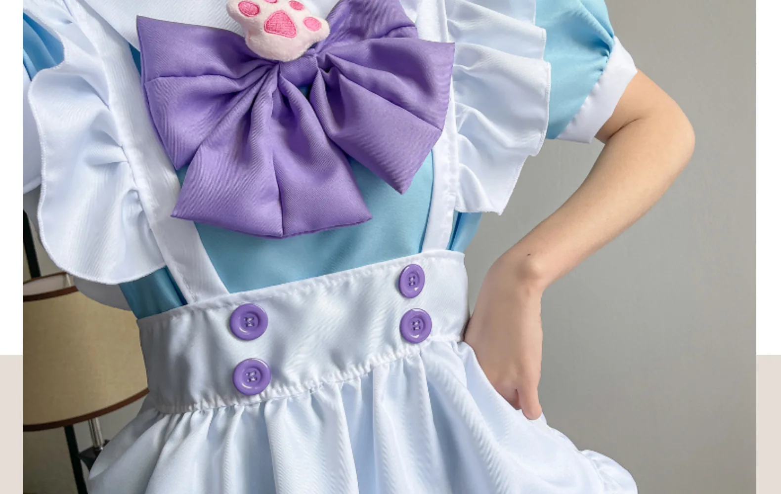 Disfraz de sirvienta Lolita, vestido colorido con lazo, Cosplay de talla grande, falda dulce suave para niña japonesa