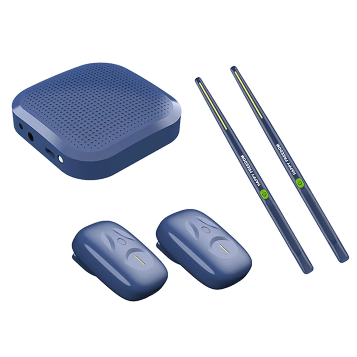 

AZZ-Electric Air Drumsticks Professional Air Drum Electronic Virtual Air Drum Drumsticks Pedals for Adults Kids Blue