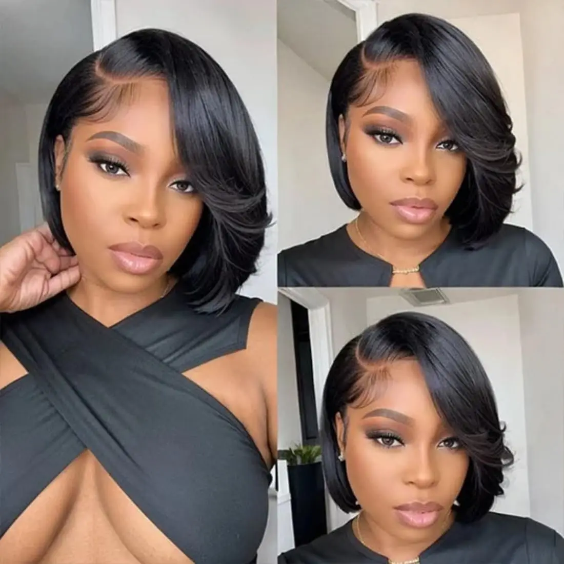 Pixie Cut Wig Human Hair Short Bob Lace Front Wigs for Black Women 13x4 HD Transparent Lace Front Wigs Straight Glueless Wigs