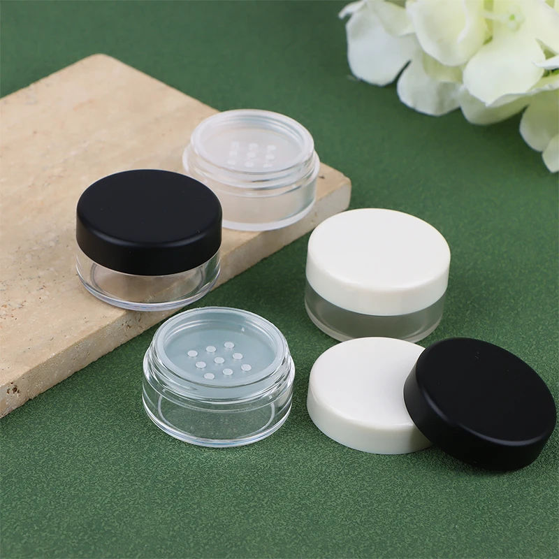 2g Refillable Powder Empty Box Mini Portable Plastic Box Handheld Empty Pot With Sieve Travel Makeup Jar Sifter Container