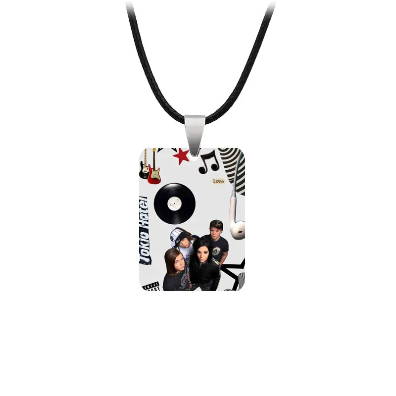 Tokio Hotel Necklace Pendant Acrylic Square Tokio Hotel Pendant  Jewelry Charms Gifts for Fans Friends Accessories Customized