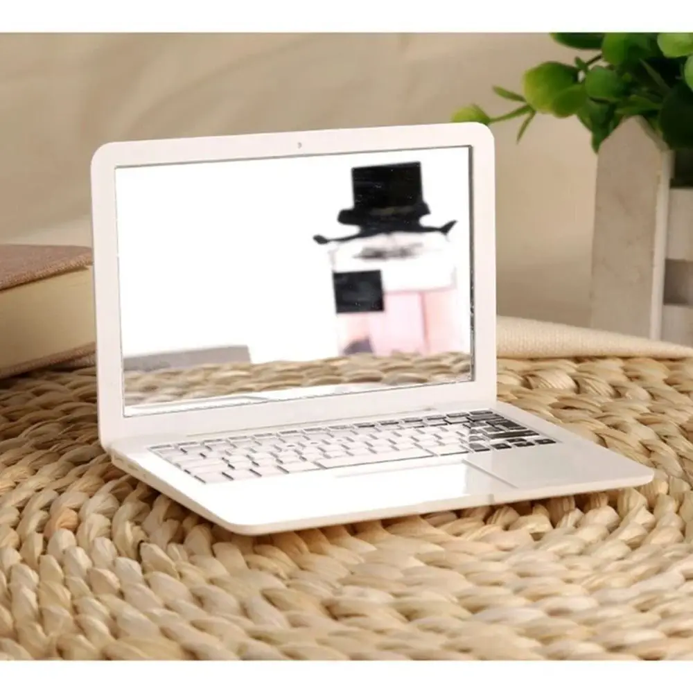 Pocket Laptop Mini Makeup Mirror Glass Handheld Pocket Mirror Portable Creative Folding Mirrors Girls Ladies