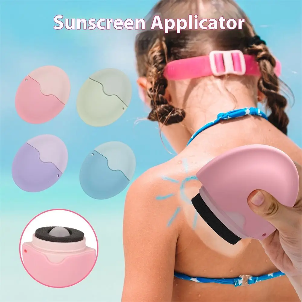 Silicone Suncream Roller Applicator Refillable Stitching Color Isolation Lotion Cream Bottles Oval Roll On Sponge Applicator