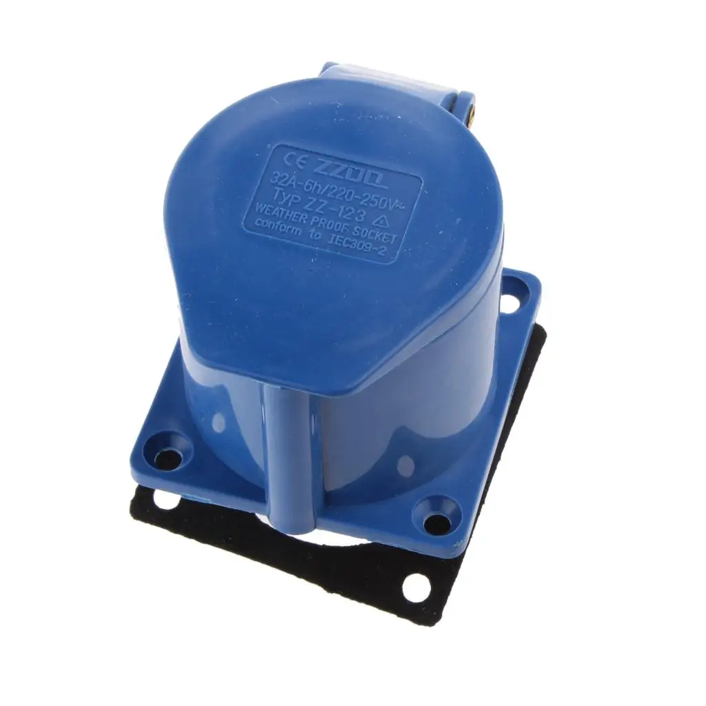 Durable Plastic 3 Pin Connector Angled Surface Mount Wall Plug Socket for Camper Motor Home Power Supply