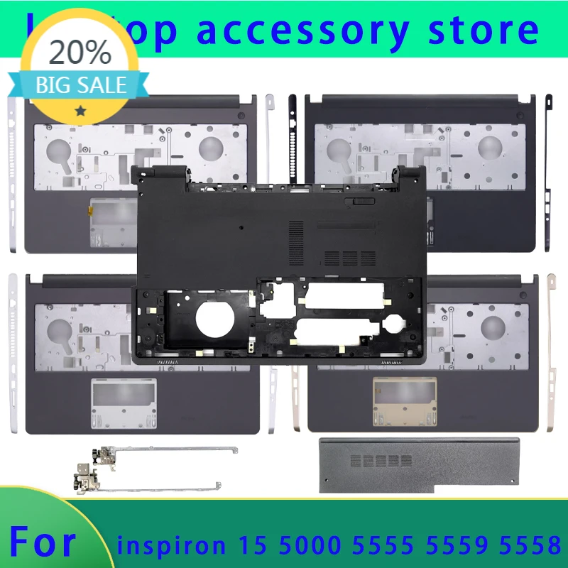 No táctil compatible con Inspiron 15 5559 5558 5555 cubierta de bisagra de reposamanos para portátil bisagra de carcasa inferior panel táctil cubierta de bisagra ABCD