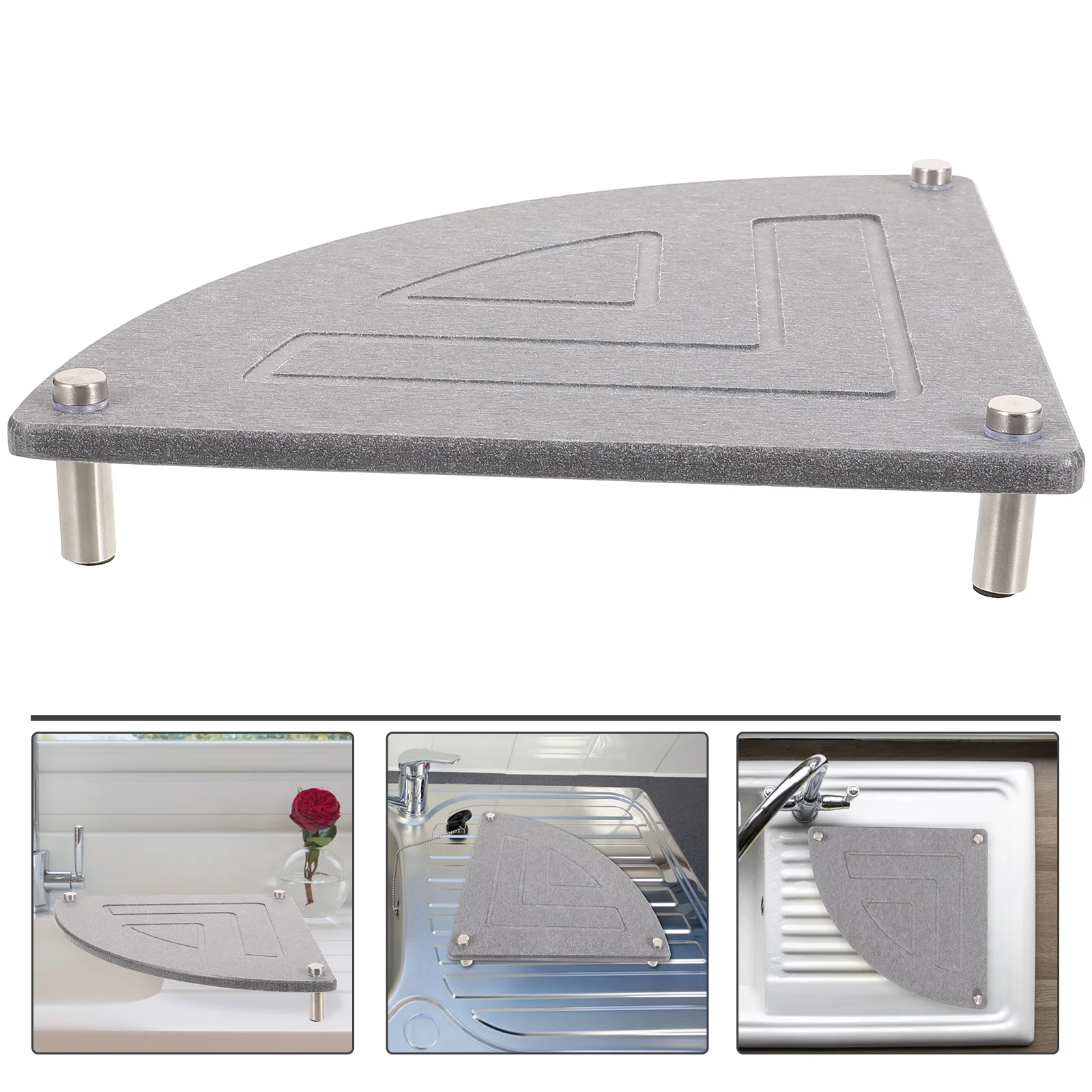 Diatomaceous Earth Corner Sink Rack over Shelf The Kitchen Sponge Holder Drying Clothes