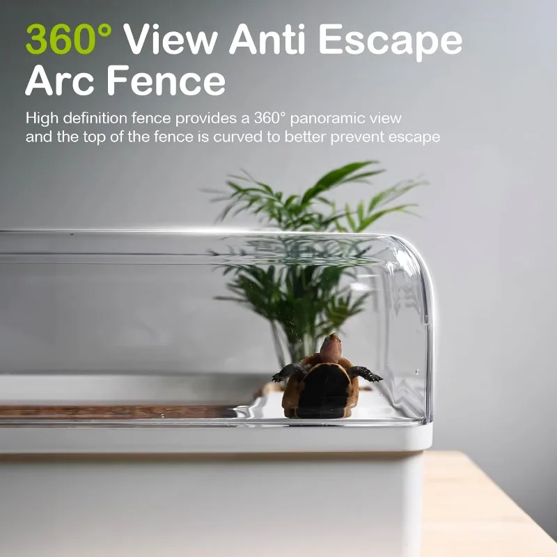 ชุด Habitat ถัง, Clioran Aquatic Tortoise Enclosure Starter Aquarium พร้อมพื้นที่มัลติฟังก์ชั่น, Hideout, UV Basking Platf