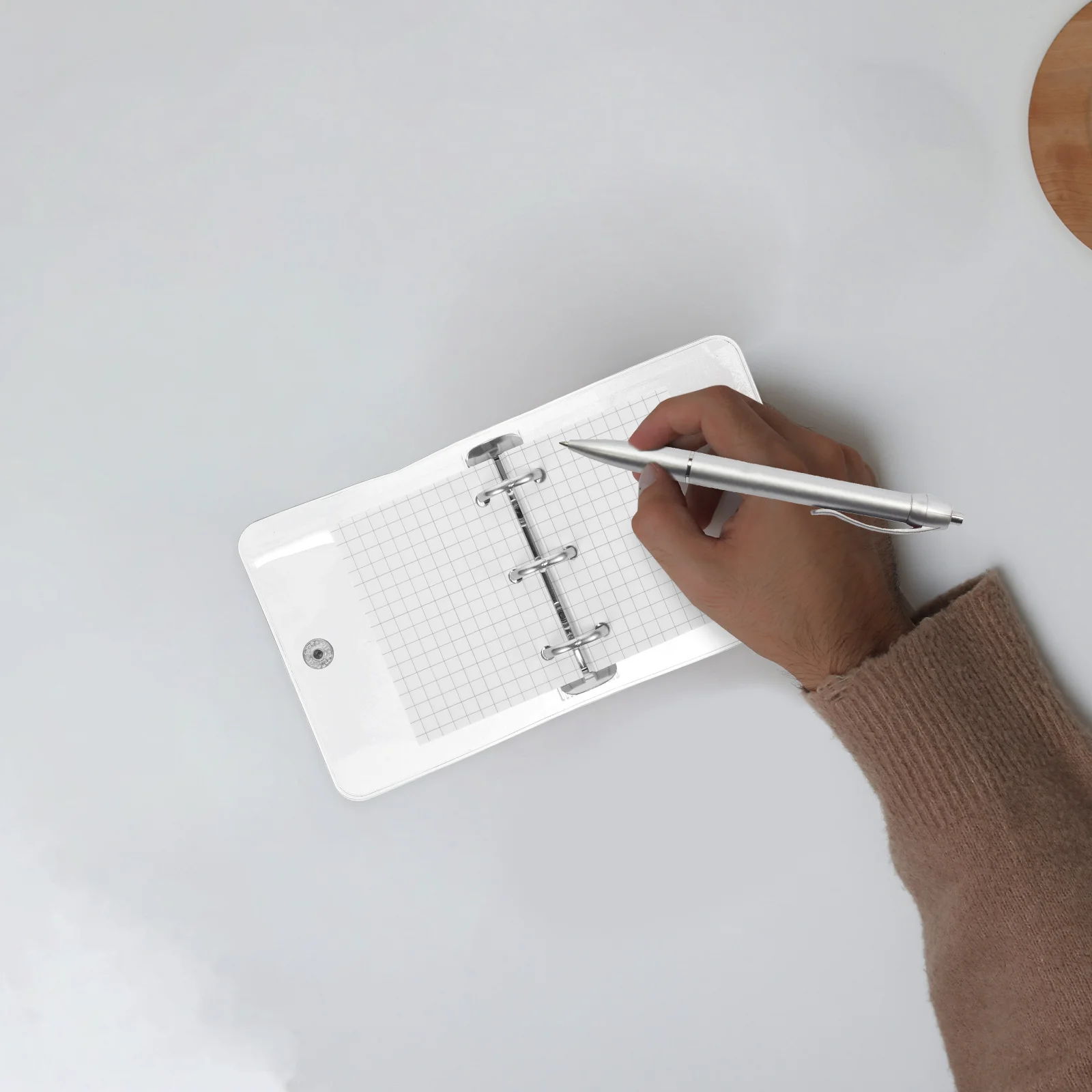 Mini Notebook Decorative Small Multi-function Binder Binders Protector Loose-leaf Pocket Portable Scrapbook Pvc Notepad Student