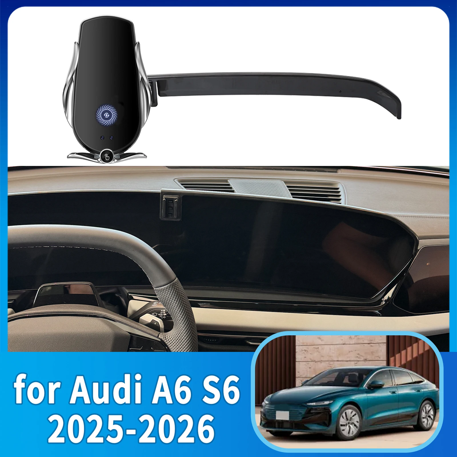 

for Audi A6 S6 Avant Sedan 2025 2026 Sportback Electric GPS Bracket Navigation Stand Auto Accessories Car Mobile Phone Holder