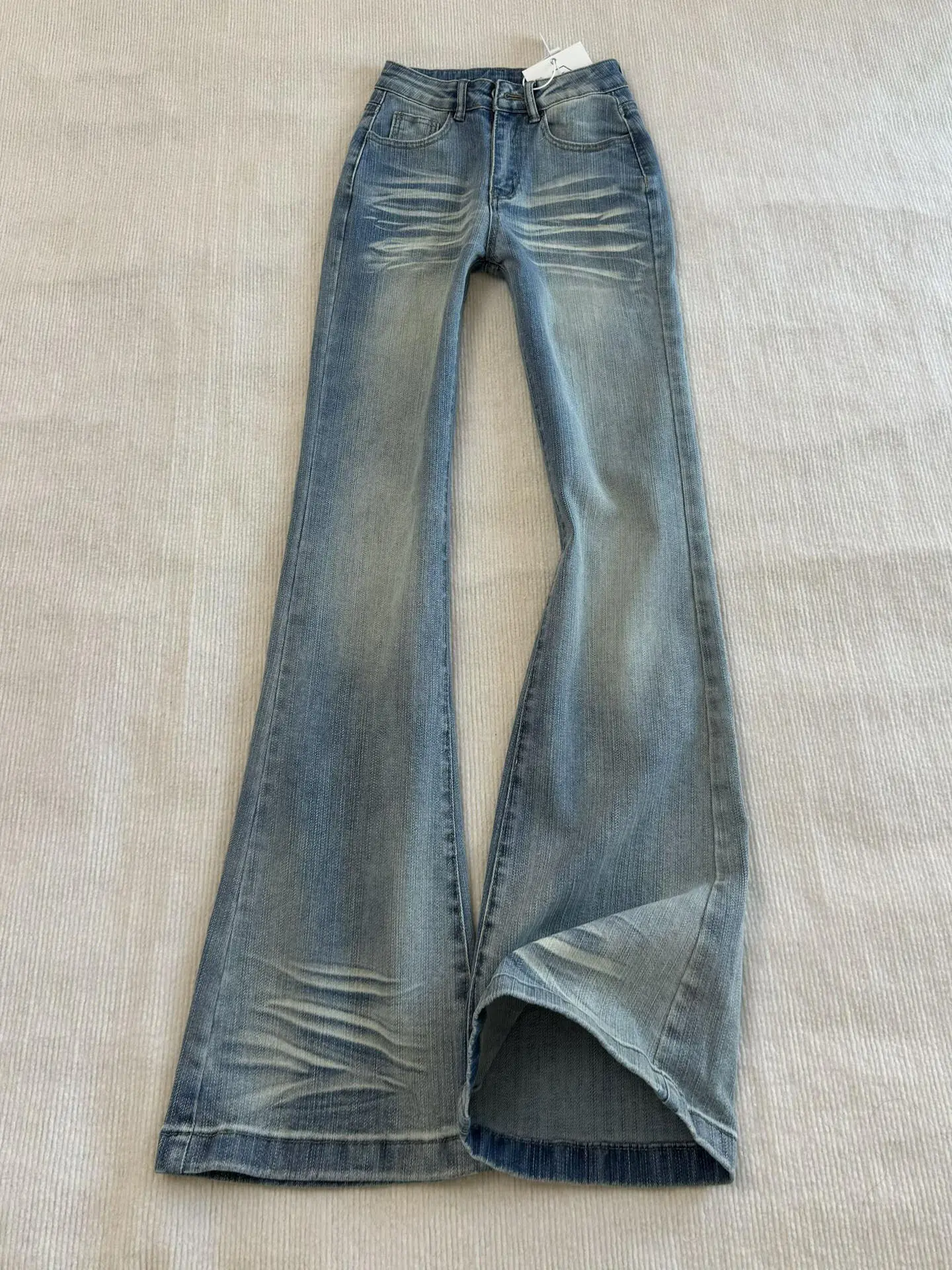 

American Style Loose Fit High Waist Bell Bottom Jeans Women Summer 2026 New Style Slimming Wide Leg Denim Pants