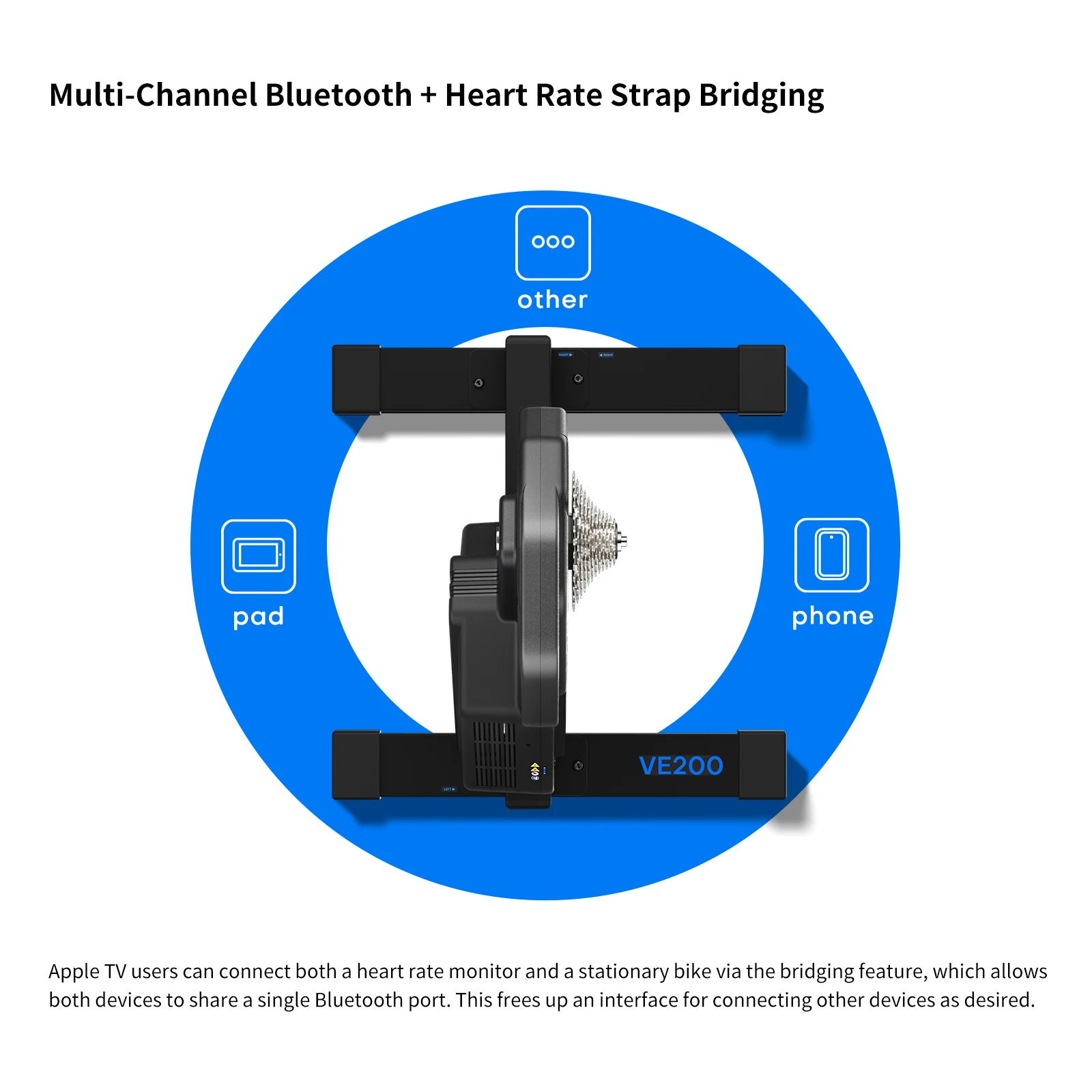 GEOID VE200 Bluetooth Bicycle Trainer - Dynamic Home Exercise Machine