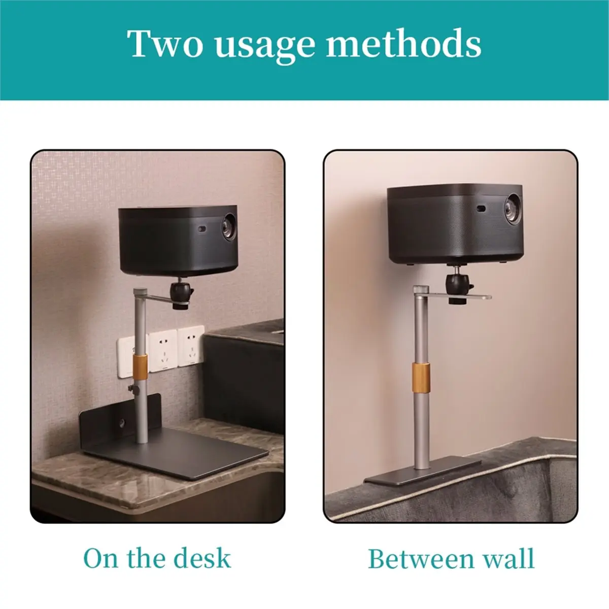Multifunctional Projector Stand for Bedside Desktop Sofa Bed 360° Rotation Adjustable Projector Support Bracket