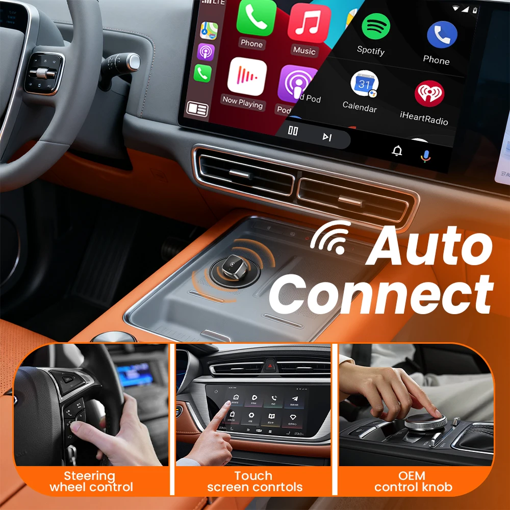 2in1 محول CarPlay اللاسلكي أندرويد السيارات AI صندوق ذكي سيارة نظام ذكي مناسبة لشركة فولكس فاجن تويوتا نيسان هوندا كيا أوبل MG #3