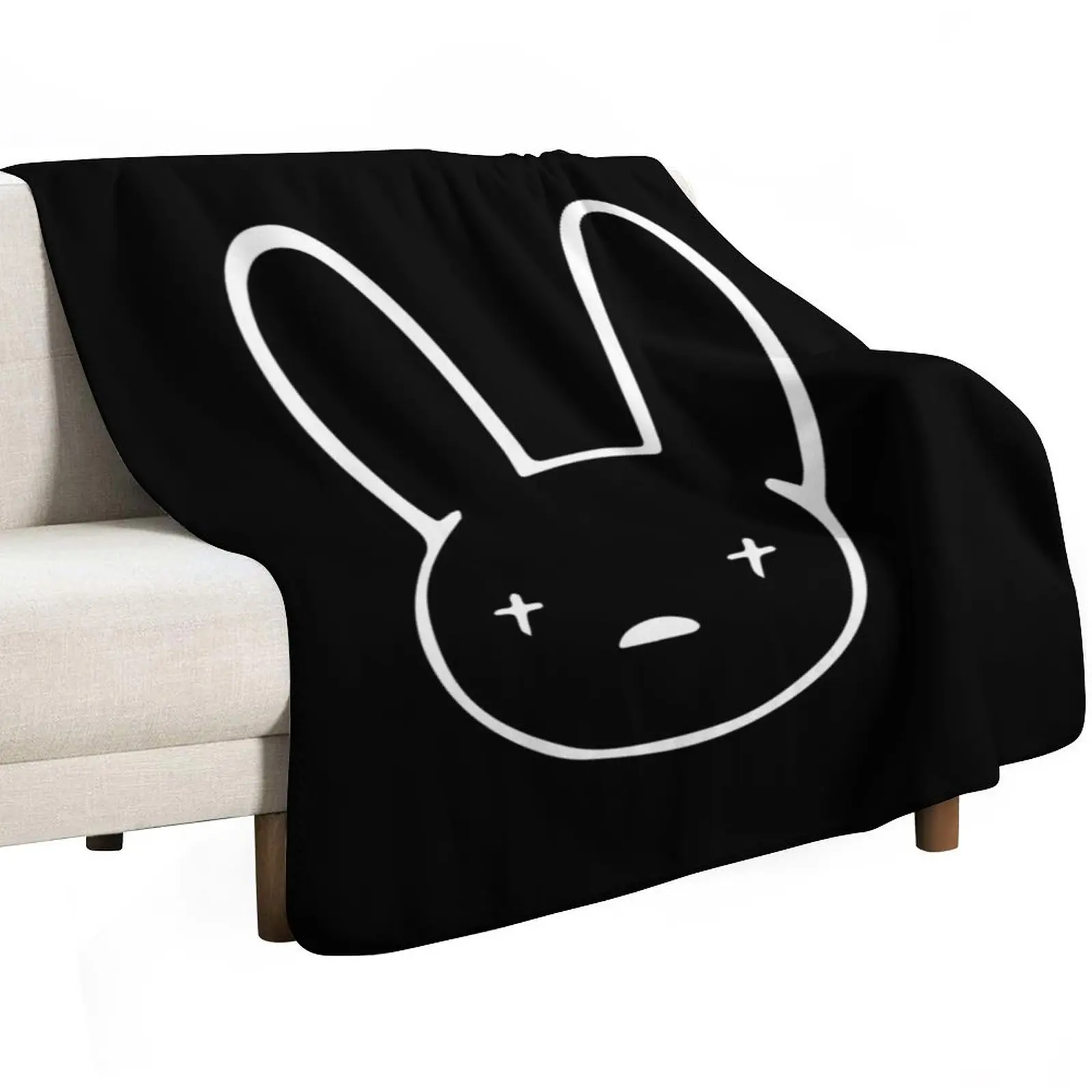 Bad Bunny Oasis Logo (White on Black) Throw Blanket Designers Soft Plaid Warm Furrys Decorative Sofa For Baby Blankets