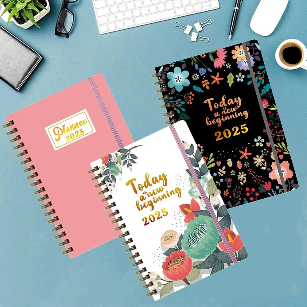 ภาษาอังกฤษ A5 Agenda Book To Do List จดบันทึก 365 วัน Notepad ไดอารี่ Notepad Time Organizer 2025 Schedule Planner Notepad