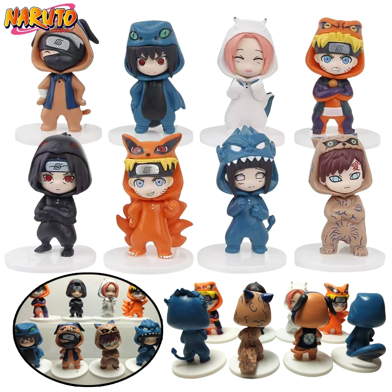 

8Pcs Naruto Figures Model Ornament Cute Anime Uchiha Sasuke Sakura Cosplay Action Figurine Model Toys Itach Decorations Gifts