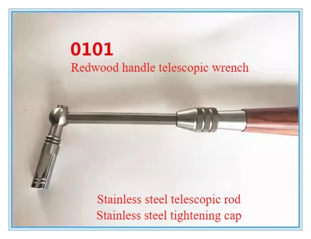 

Инструмент для настройки фортепиано Выдвижной настроечный ключ Удлиненная ручка из красного дерева Рулевая тяга из нержавеющей стали