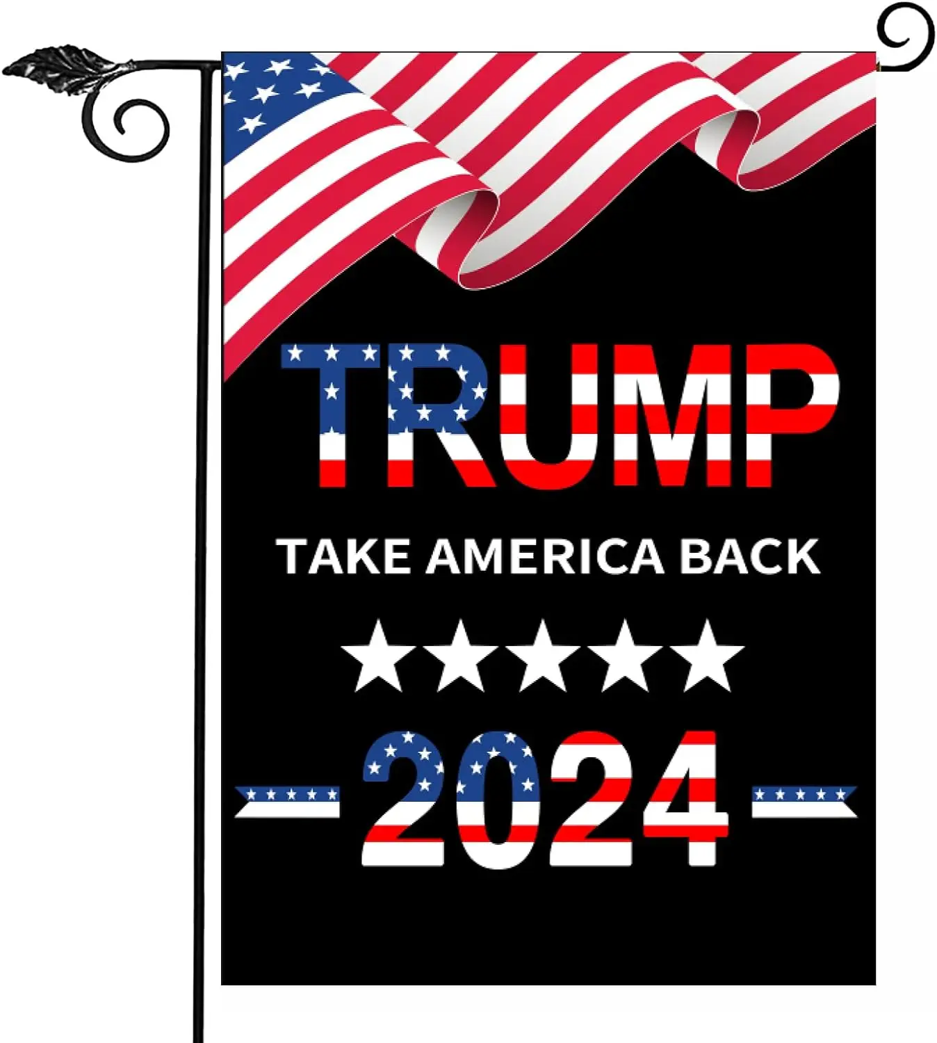 Trump 2024 Garden Flags Take America Back 12x18- Take America Back Yard Small Flags Double Sided Black Banners for Outside Yard