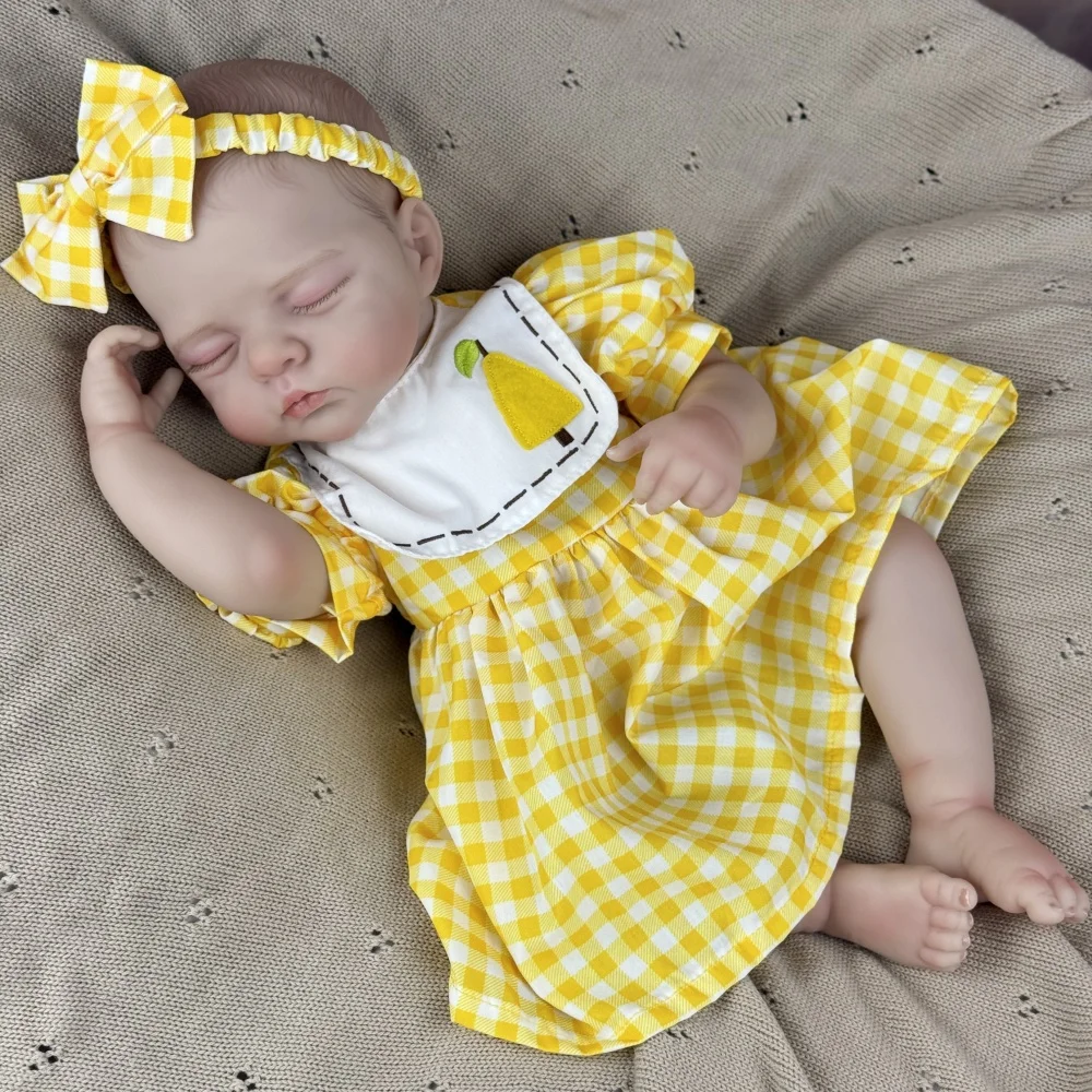 Boneca Reborn BZDOLL de Corpo Inteiro em Vinil, Realista, 48 CM (19 Polegadas), Feita à Mão, Bebê Dormindo, Brinquedo de Moda, Presente de Aniversário