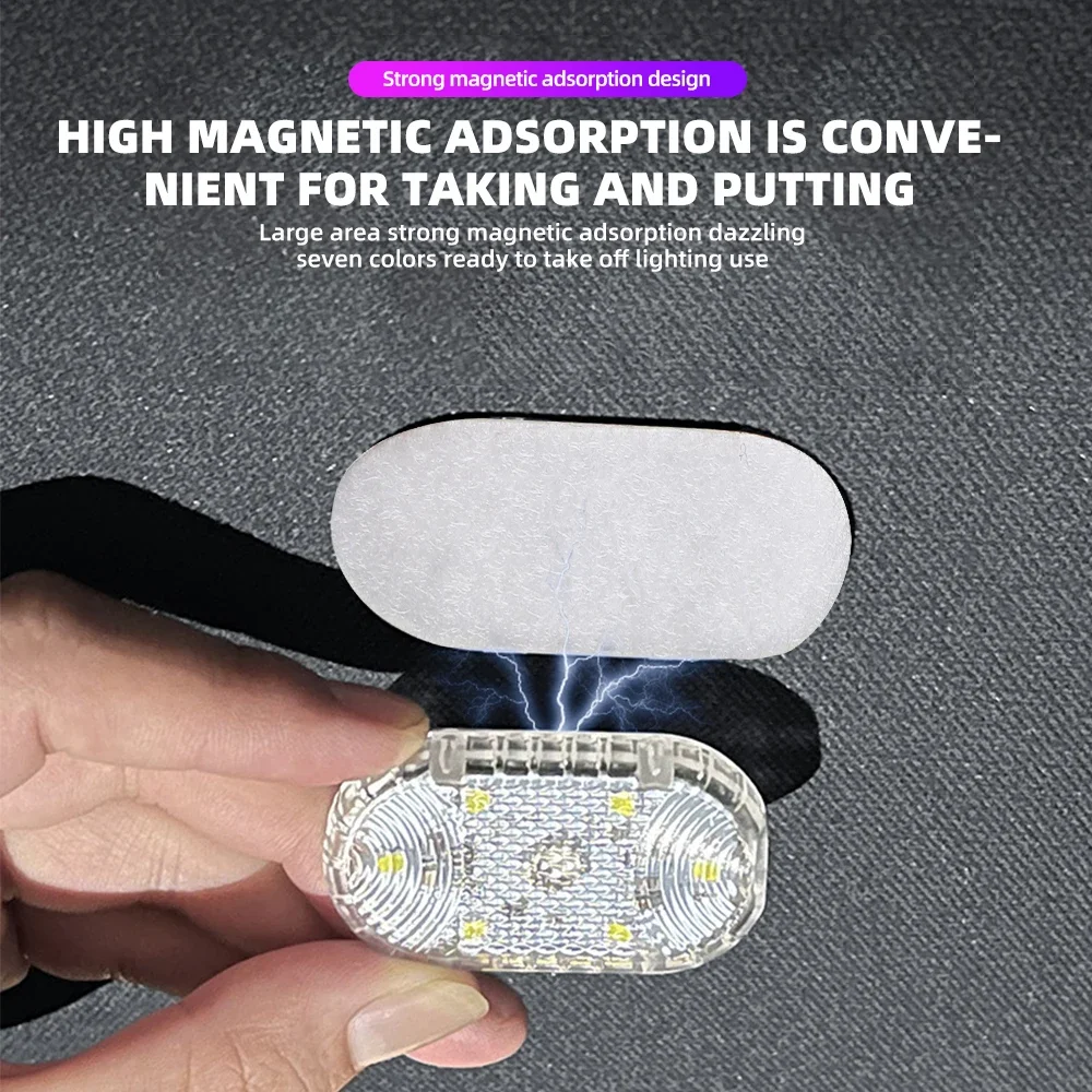 Car Led Touching Light Tiny Size Magnetic Roof Reading Light USB Rechargeable Gentle Illumination Lamp for Floor Trunk