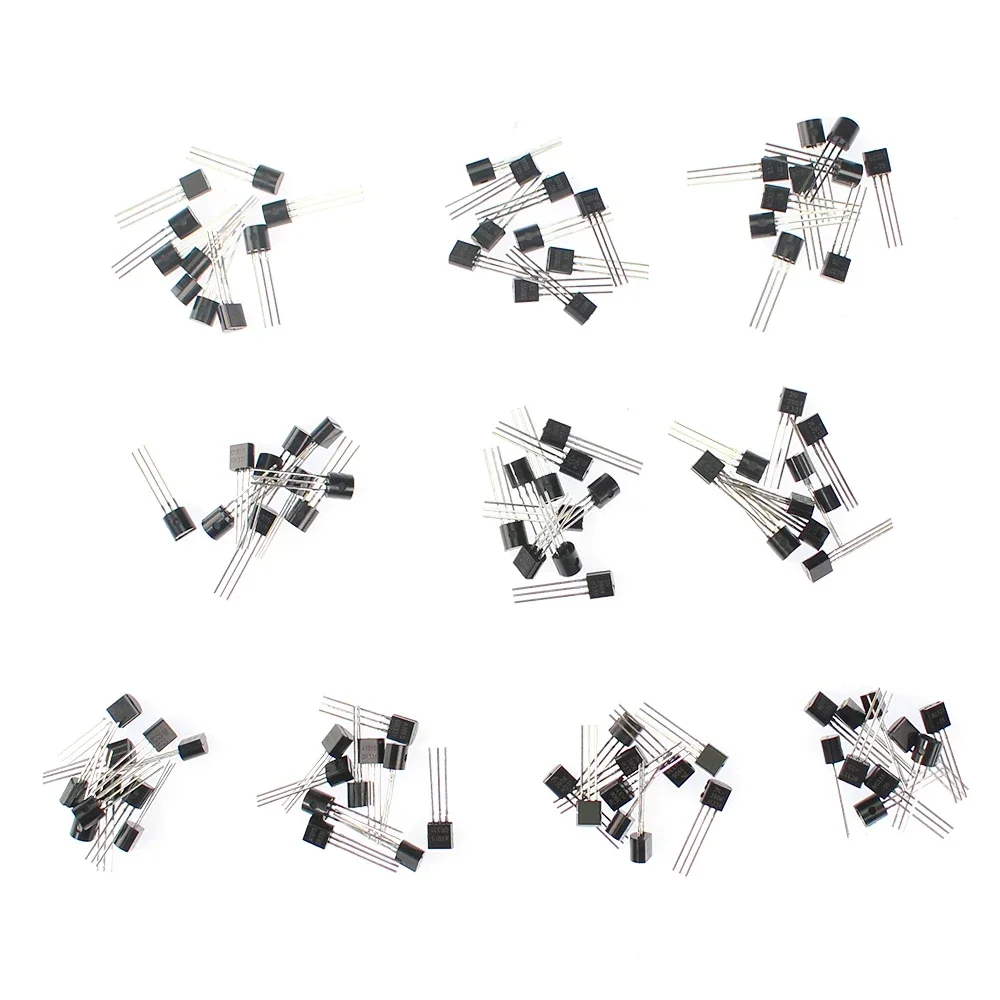 10 Values 100Pcs Transistor Assorted Kit TO-92 BC337 BC327 2N2222 2N2907 2N3906 S8050 S8550 A1015 C1815 transistor kit NPN PNP