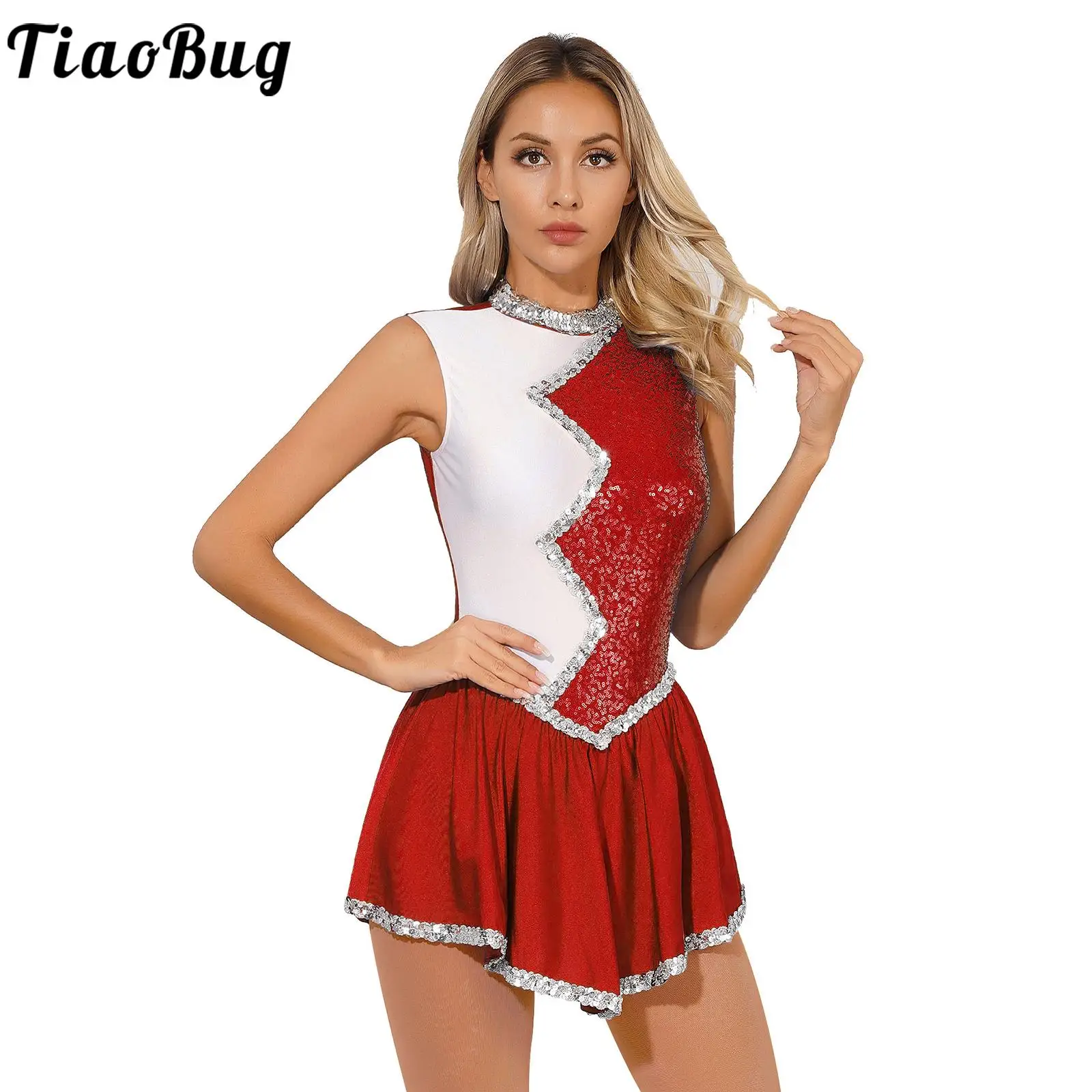 

Shiny Patchwork Ballet Party Club Showing Tutu Dress Costume Shiny Sequin Sleeveless Classical Lyrical Dress for Stage Dancewear