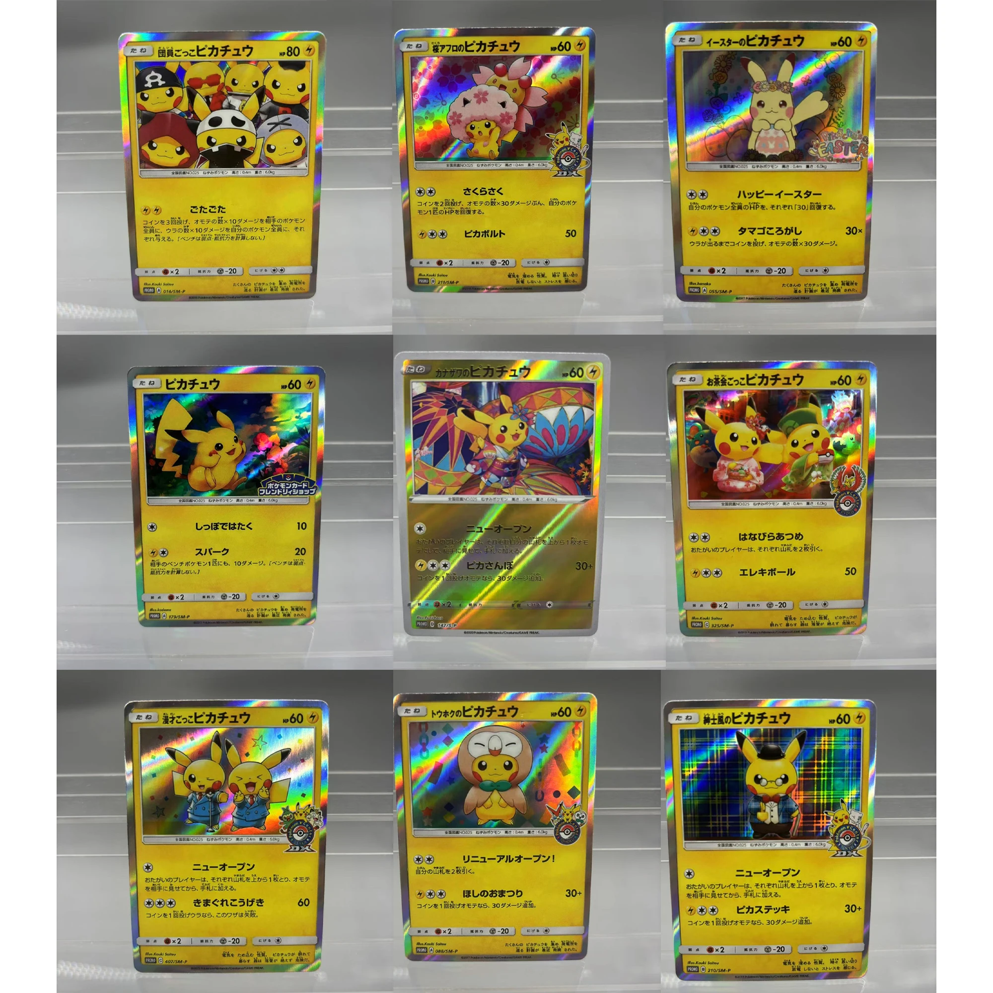 

9Pcs/set Diy Self Made PTCG Japanese Pikach Series Twill Flash Card Eeveelution Classic Anime Collection Cards Gift Toy