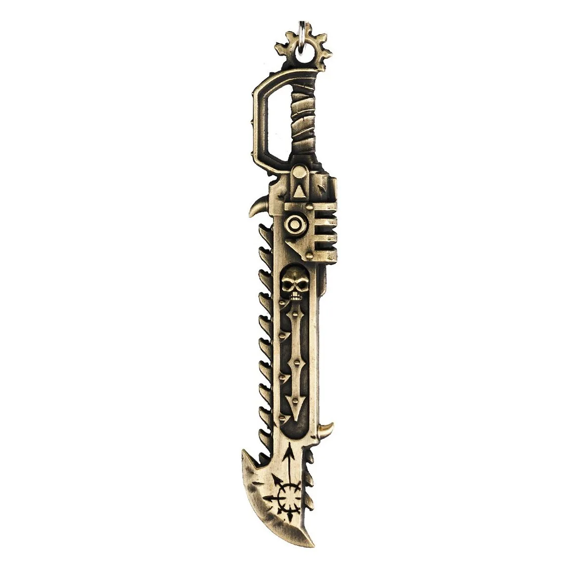 

1992 Stars Casting Hammer 40K Precision Chain Saw Sword Chaos Chain Saw Sword Keychain Fashion Gifts for Boys and Girls