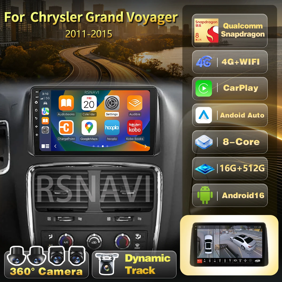 Android 16 Carplay Auto Car Radio For Dodge Caravan For Chrysler Grand Voyager 5 2011-2015 Multimedia Autoradio 24-hour shipping