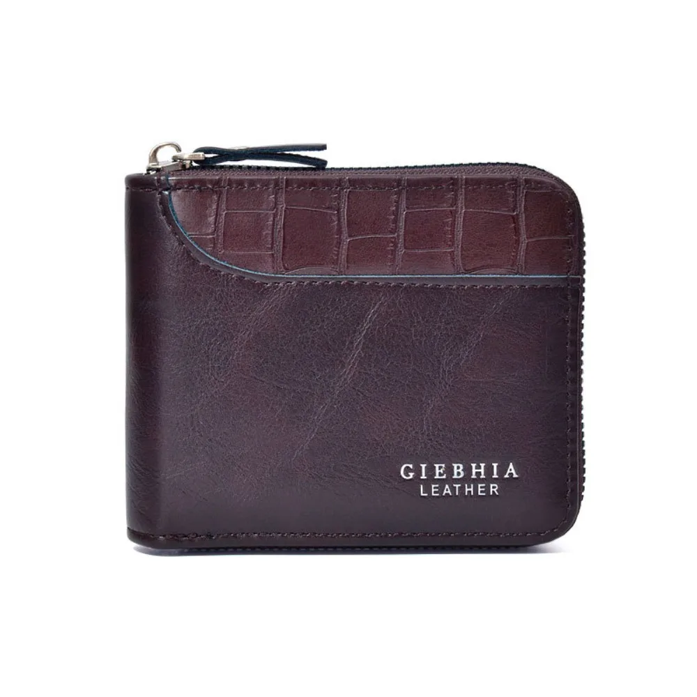 

Creative Purse Short PU Wallet Zipper Folding Business Clutch Bag Card Brand Large Capacity ID Card Holder Business