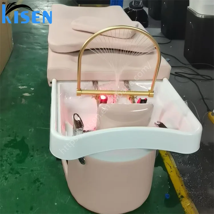 Head Therapy BedKisen Salon Shampoo Chair Massage Chair Head Spa Bed Hair Wash Salon Furniture Plumbing Required Bed Customized