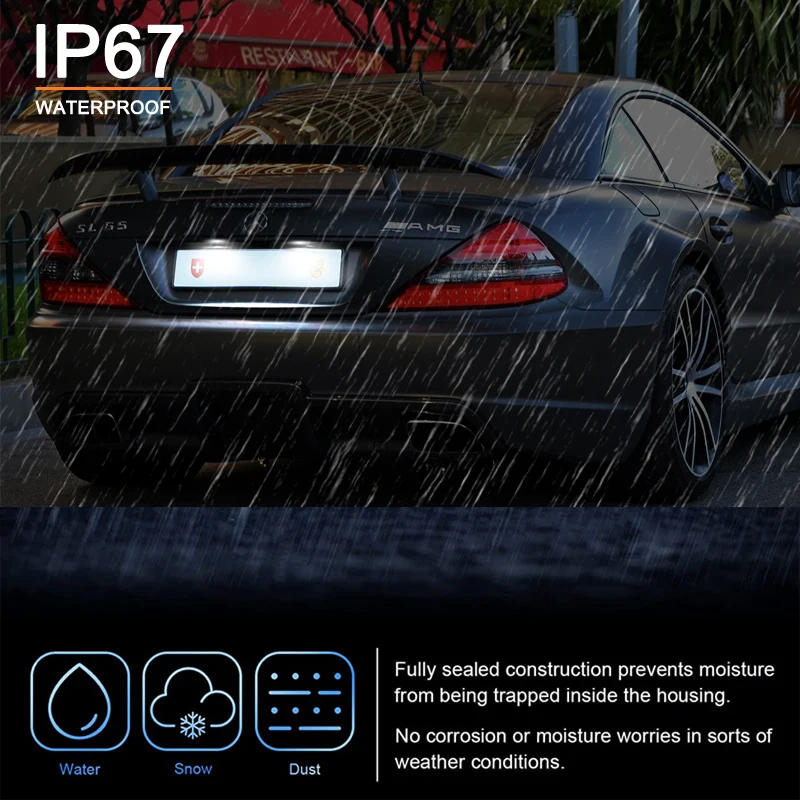 2 قطعة الأبيض لوحة ترخيص مُضاء ضوء لبنز C-Class W203 CLK-Class W209 SL-Class R230 رقم لوحة مصباح