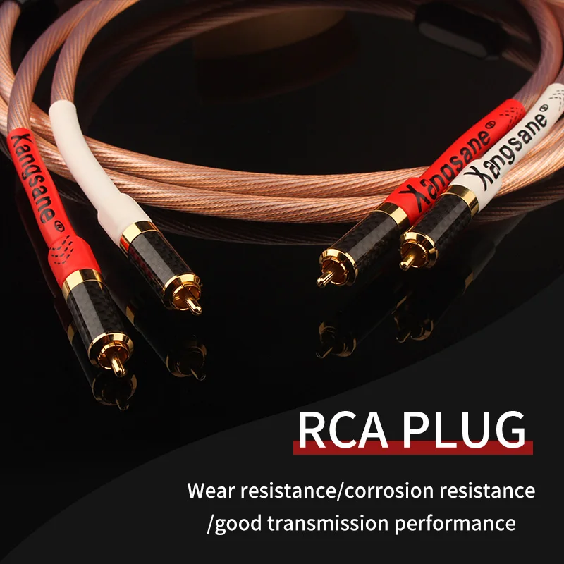 Cavo di segnale HiFi 5N OCC RCA con linea audio decodificatore amplificatore di potenza Hifi placcato oro in fibra di carbonio