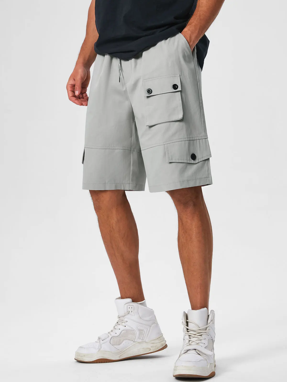 Zaful Kordel zug Cargo-Shorts mit mehreren Taschen