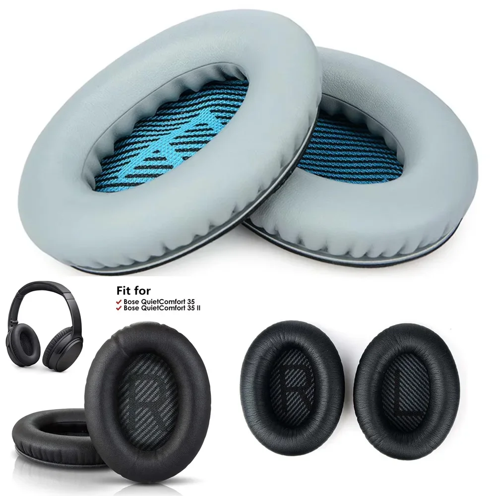 New Replacement Ear Pads for BOSE QC35 for QuietComfort 35 & 35 II Headphones Memory Foam Ear Cushions High Quality with Crowbar