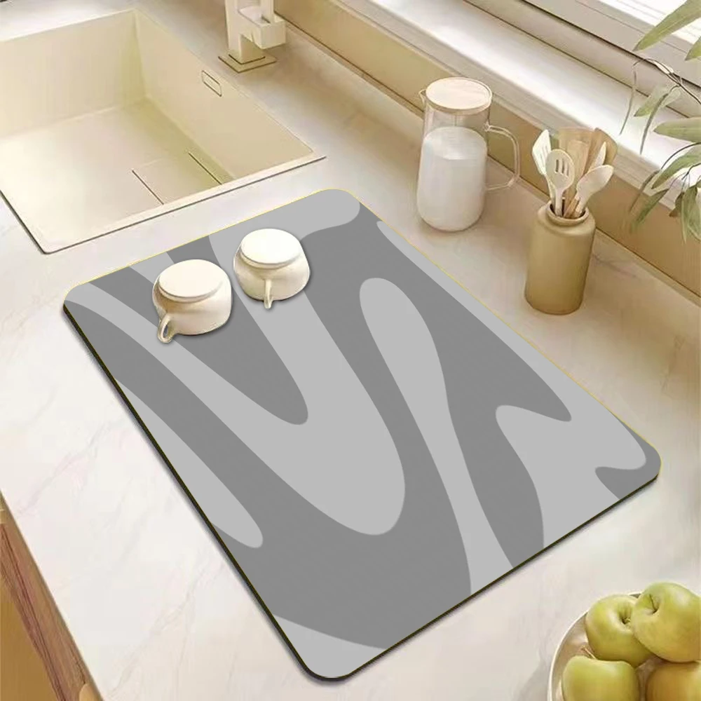 

Изысканный кухонный супервпитывающий коврик для кофе, коврик для слива посуды, коврик для сушки, быстросохнущий сливной коврик для ванной комнаты, кухонный кран, подставка для столовых приборов