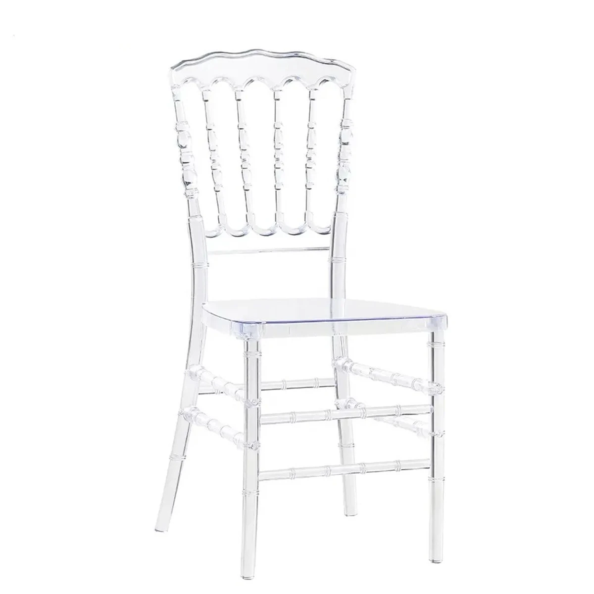 24pcs)Acrylic Transparent Crown Chiavari Crystal Dining Chairs for Wedding