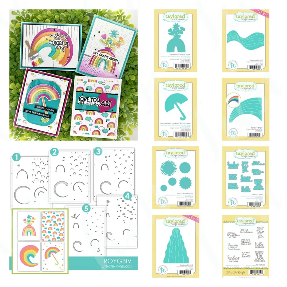 

Background Cutting Dies Rainbow Bright Shine on Layering Stencils Handmade DIY Sentiment Stamps Embossed Scrapbook Decoration