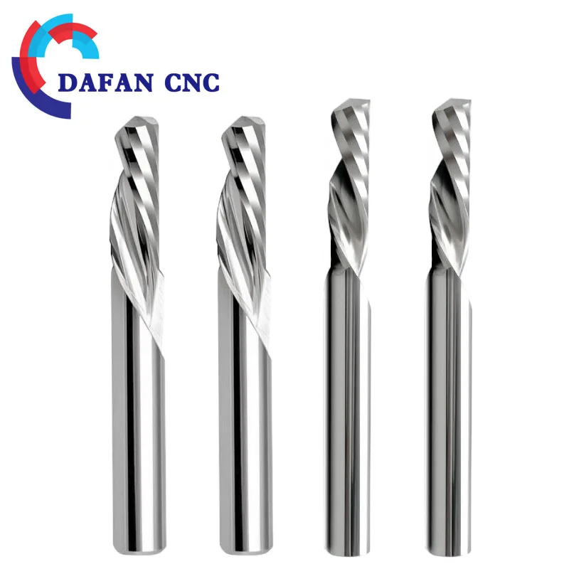 

Левая спиральная концевая фреза с одним каналом для резьбы по акрилу и ПВХ, фреза с ЧПУ и инструментом из вольфрамовой стали