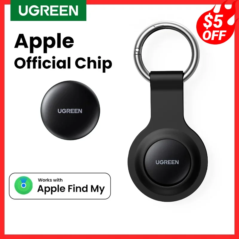 UGREEN-rastreador de enlace inteligente, dispositivo de seguridad con Apple Find My Key, Bluetooth, para auriculares, equipaje, MFi, buscador de