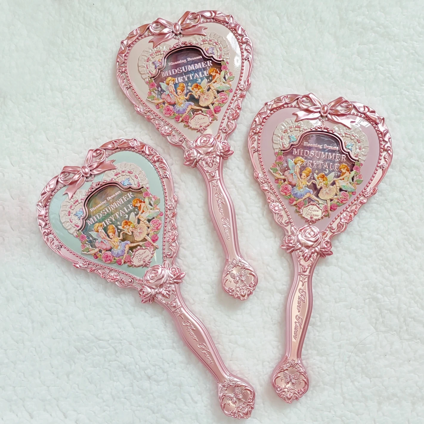 Mirror Moonlight Mermaid Collection Handheld Limited Edition Mirror White, Blue, Pink, and Chocolate Fairy Design