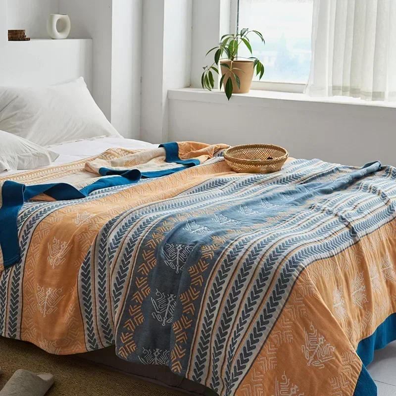Modern Simplicity Cotton Blanket Four Seasons Bedspread Dormitory Home Sofa Cover Soft Leisure Bed Blanket Single Double Sheet