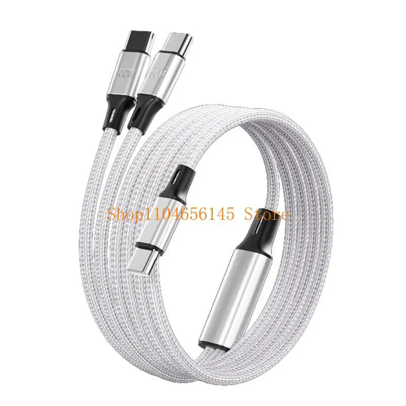 

652F 2 in 1 USB C Cable USB C to Double USB C Cable 100W Fast Charging Type C